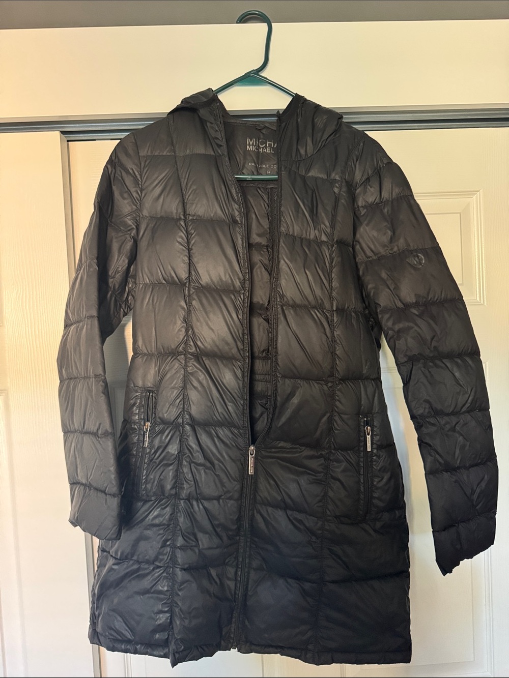 MICHAEL Michael Kors Black Quilted Hooded Long Puffer Coat